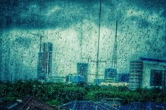 Modernity in the rain in Jakarta