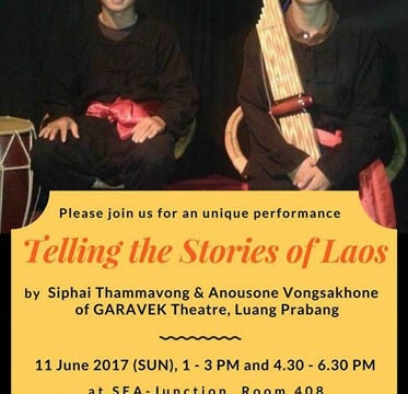 Telling the stories of Laos on 11 June 17 at 1 - 3 pm and at 4.30 - 6.30 pm